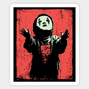 Creepy Child in Oni Mask Magnet